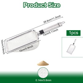 FitRepa Garden Sieve Made of Stainless Steel Compost Sieve with Handle, Soil Sieve Sand Sieve for Soil, Stones, Compost, Weeds, Sand, Gravel and Seeds (3.8 mm Mesh)