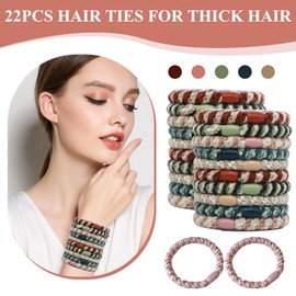 22 Hair Bobbles, Elastic Braided Hair Bobbles, Various Colours to Choose From, Soft and Comfortable, Elastic and Durable, Suitable for Women, Girls and Children