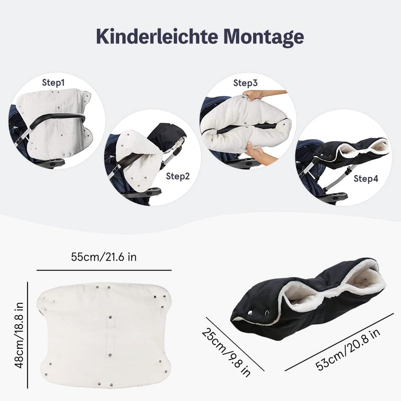 Hand Warmer Pram, Universal Size Hand Warmer for Pushchair, Buggy,