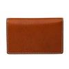 MASSENI Luxury Italian Leather Business Card Holder, Tan Genuine Leather,