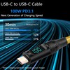 CERRXIAN 3.3FT USB C Coiled Cable with Light LED Display,100W
