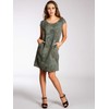 Caspar SKL022 Women's Summer Linen Dress with Paisley Print up