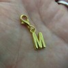 Pemby Studio Initial LETTER M Charm Zipper Pull Keychain Add