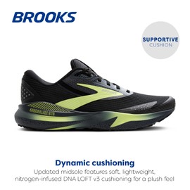 Brooks Men’s Adrenaline GTS 24 Weatherized Supportive Running Shoe - Black/Ebony/New Yellow - 14 Medium