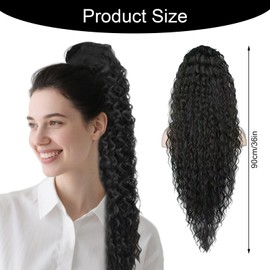 1PCS Drawstring Ponytail Extension,36inch Curly Hair Extensions Hair Pieces for Women