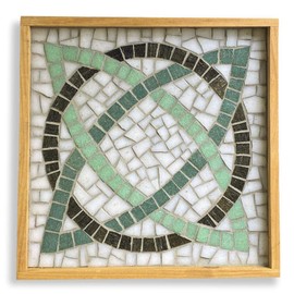 Make it Mosaics - Contemporary Glass Mosaic Kit with Leponitt Mosaic Tile Nipper ~ 8.5" x 8.5" - Celtic Knot