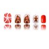 Christmas Glue on Nails - Short Oval Winter False Nails