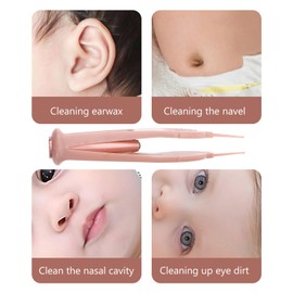 Vaguelly Nose Tweezer Cleaning Clip Pink Tool for Easy Nose Ear Navel and Eye Cleaning with LED Light Durable and Lightweight Design