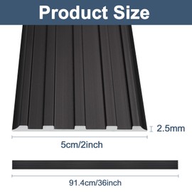 Jiekayi 2Pack 36″ Metal Outdoor Stair Treads Non-Slip, Heavy-Duty Aluminum Waterproof Safety Grip Strips for Tread, Ramps, Wood, Composite, Tile, Vinyl, Size 36in x 2in (Black)