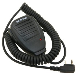 CABLEPELADO Speaker Microphone for Walkie Talkie Microphone for Walkie Talkie Compatible with BaoFeng UV-5R BF-888S UV-82 UV-S9 BF-F8HP UV-10R UV-11R BF-H6 GT-3 GM-15PRO Red LED