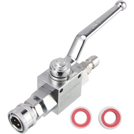 High Pressure Washer Ball Valve Kit, 3/8 Inch Quick Connect for Power Washer Hose, 4500 PSI