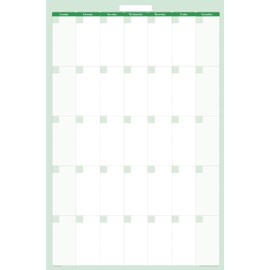 30-Day 1-Month Dry and Wet Erasable Wall Calendar Planner (Vertical 36" x 24", Earth Green)