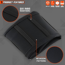 fewfuss fewfuss Universial Dirt Bike Seat Cover - Soft Ribbed Rubber Seat Covers for Motorcross Enduro (Black-2)