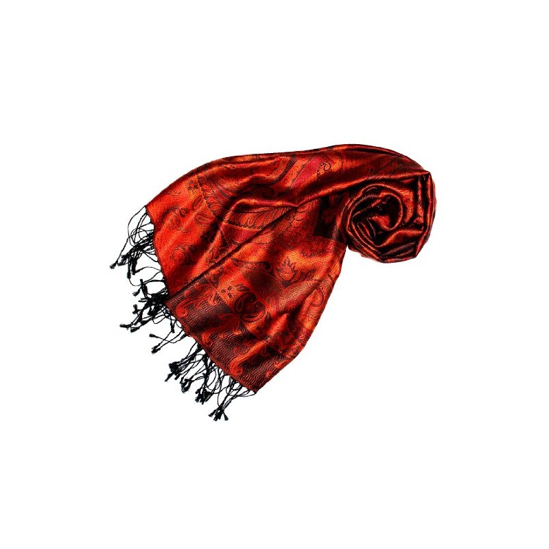 Lorenzo Cana Luxury Pashmina Scarf Jacquard Woven 100% Silk 70