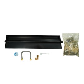 Americangaslos 15"-28" Burner Pan for Gas Fireplace Gas Fireplace Burner Gas fire pits Gas Logs Natural Gas and Propane Burner (28 Inch One Pipe) Appearance Patent Applied