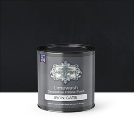 ALL-IN-ONE Limewash Paint, Faux Lime Wash Effect, Matte Suede Wall Treatment - Iron Gate, Quart