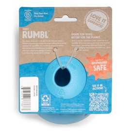 WEST PAW Zogoflex Rumbl Treat-Dispensing Dog Toy – Interactive Slow-Feeder Chew Toys for Dogs – Dog Enrichment Toy – Dog Toy for Moderate Chewers, Fetch, Catch – Holds Kibble Treats (Aqua Blue, Small)