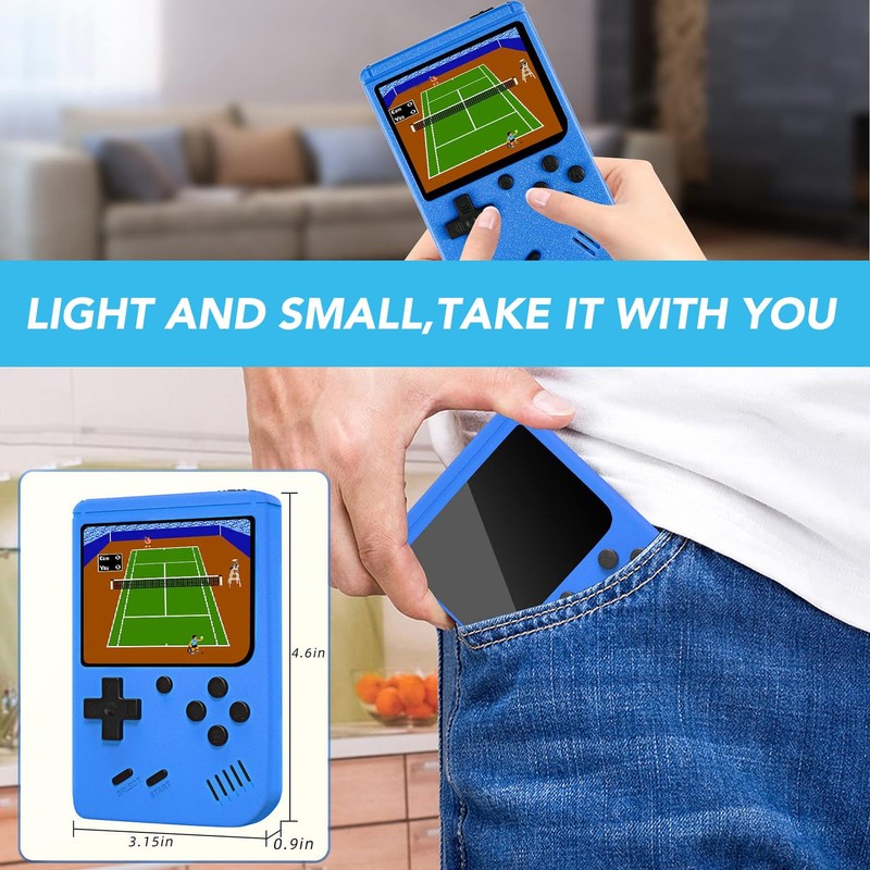 PTEROMYS Retro Handheld Game Console with 500 Classic FC Games
