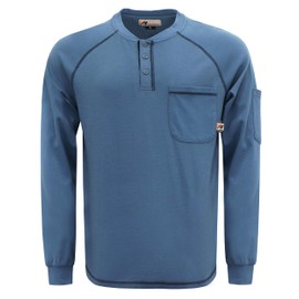 VATRENUS FR Shirts Henley 5.5oz 100% Cotton Flame Resistant Long Sleeve T-Shirts