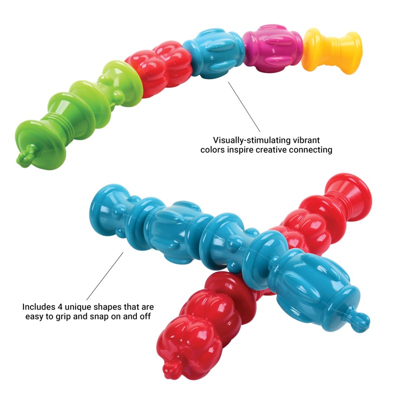 Constructive Playthings Colorful Snap Beads Set for Children and Toddlers