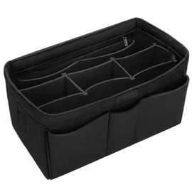 Ropch Felt Handbag Organiser Storage Bag Interior with Multi Pockets, Black, M