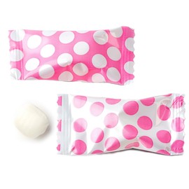 Polka Dot Peppermint Balls 100ct - After Dinner Mints Individually Wrapped - Soft & Savory (Pink)