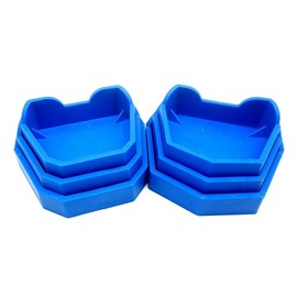 Impression Trays Base Set for Lab Plaster Model Cast Trimming Dental Model Base Former Blue Silica Gel 6 PCS