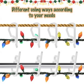 beueyfr Christmas Light Clip,Plastic Gutter Hooks Outdoor,Weatherproof Holiday Hanging Clips,Mini Light Hooks for Outside String Lights Christmas Decoration(120 pcs)