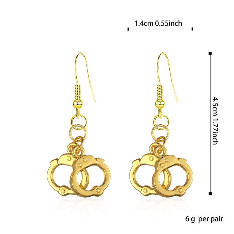 YISXVD Handcuff Earrings for Women Punk Funny Cute Handcuffs Shape