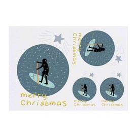 Azeeda 4 x 'Paddle Boarding Frohe Weihnachten Nachricht ' Temporäre Tattoos - Wasserfest, Hautfreundlich & Ungiftig · Transfers in Verschiedenen Größen (TO00078866)