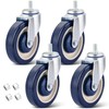 FLKQC 4Pack Blue Shopping Cart Replacement Casters, 5" Casters with