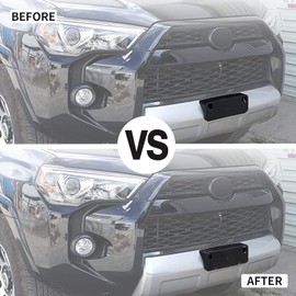 Voodonala for 4runner Front License Plate Mounting Kit Bracket Frame for 2010-2024+ Toyota 4runner Accessories Number Plate Holder Registration Plate Frame,ABS Carbon Fiber