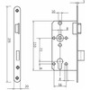 Door Lock PZ Lock Class 2 Backset 55mm Gutter 20mm