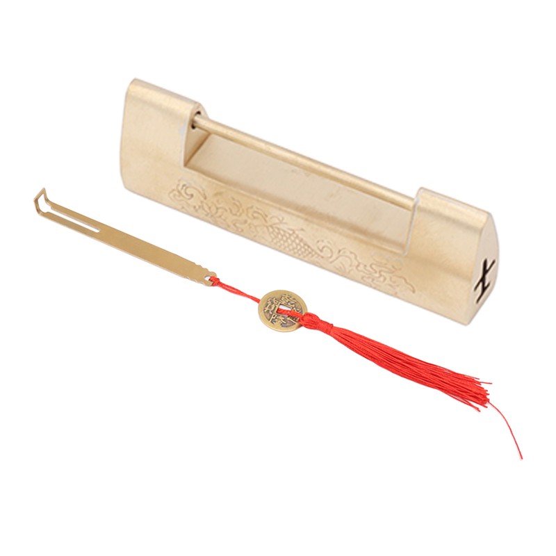 Antique Style Lock Spacing 5.9cm Auspicious Fish Lock Chinese Locks