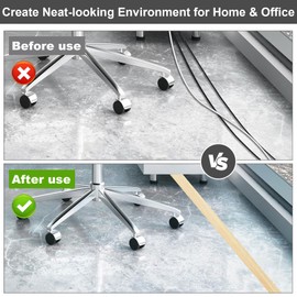 Floor Cord Covers Channel, Floor Cable Cover Protector, 3cm x 5m Heavy Duty Wire Cover, Protect Cables and Prevent Trip Hazards, Suitable for All Power Cords, Home, Warehouse, School(White Oak Grain)