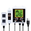 JuviPerpric CO2 Controller, Carbon Dioxide Controller Dual Outlets, Two-Plug System