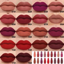 18 Color Capsule Matte Lipstick Pouch Non Stick Cup Long Lasting Waterproof Non Fading Matte Lip Gloss Lipstick