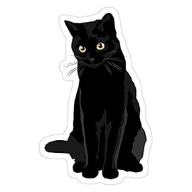 Black Cat, cat Decal Sticker - Sticker Graphic - Auto, Wall, Laptop, Cell, Truck Sticker for Windows, Cars, Trucks