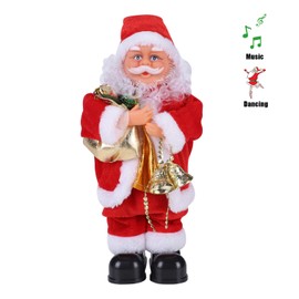 LONTG Father Christmas Figure Singing and Dancing Santa Claus Electric Santa Claus Musical Santa Claus Gift Rotating Handstand Santa Claus Desktop Ornaments Christmas Ornaments Fireplace Decoration