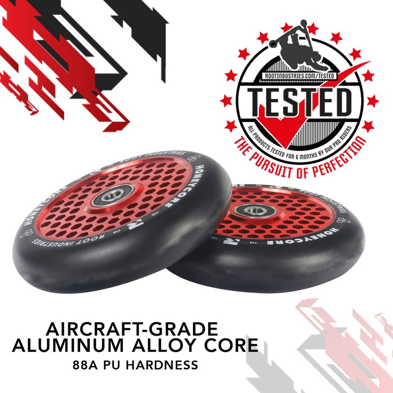 Root Industries Kids' 110 mm Honeycore Wheels Black/Red, One Size