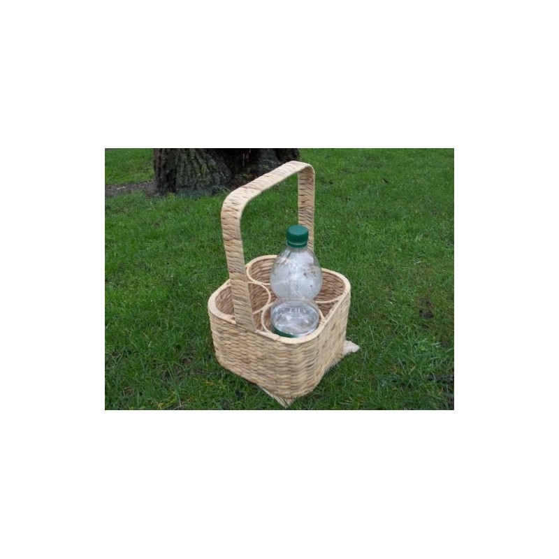 Flaschenkorb, Water Hyacinth Bottle Carrier for 4 Bottles