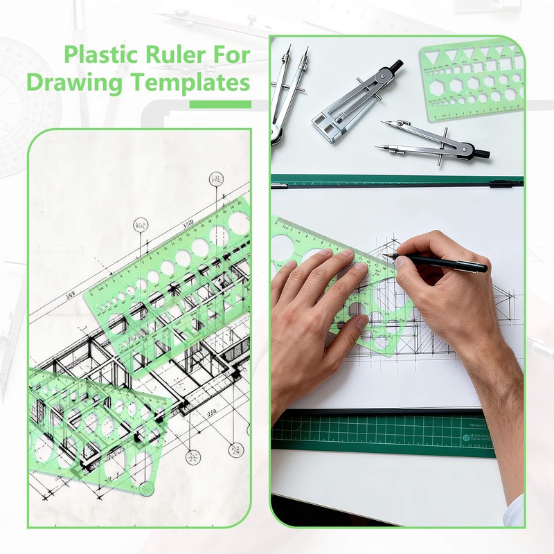 3PCS Circle Template，Plastic Circle Stencils, Geometric Circle Template for Drawing,