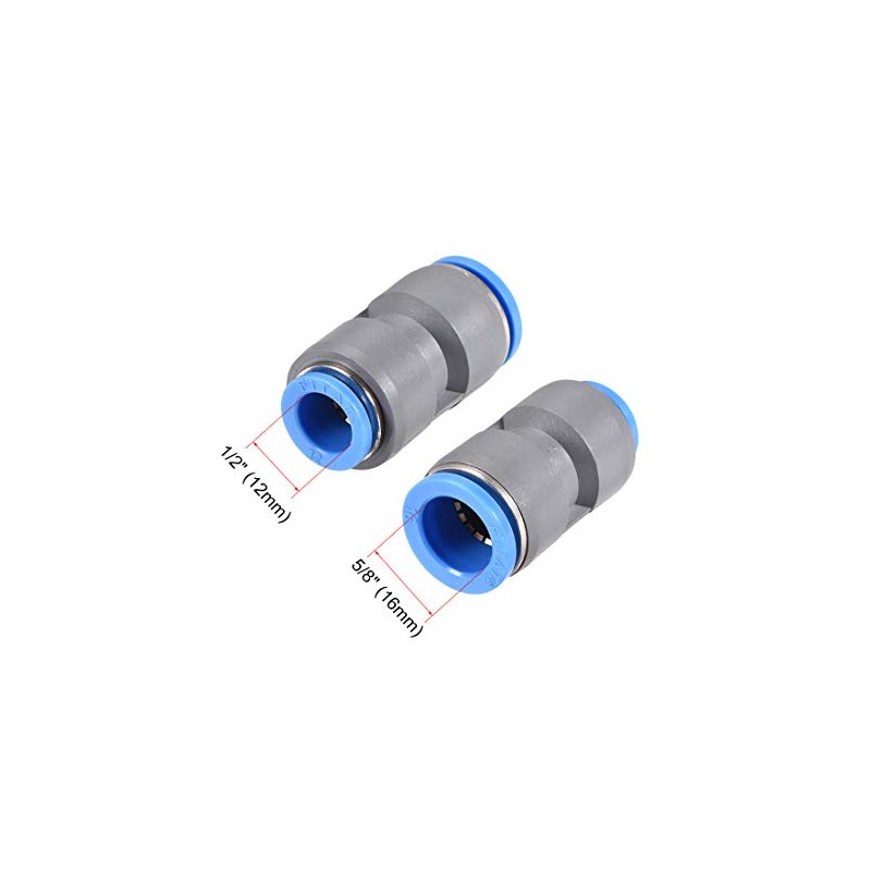 sourcing map Straight Push to Connector Reducer Fitting 16mm to