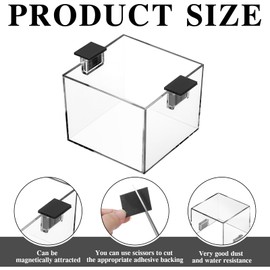 Kathfly 2 Pcs Square Magnetic Push Button Switch Protective Cover with Adhesive Dustproof Waterproof Clear Magnets Switch Cover Guard for Power Emergency Stop Button, 54 x 54 x 42 mm