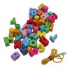 Alphabet Lacing Beads 51Pcs Wooden Toys Strings Letters Parent Child