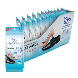 Pacifica Toallitas Húmedas Limpia Zapatos 120 Toallitas (12 Paquetes de 10 Piezas c/u)