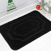 BEQHAUSE Bathroom-Rugs-Non-Slip-Bath-Mats for Bathroom Soft and Absorbent Polyester Microfiber Black