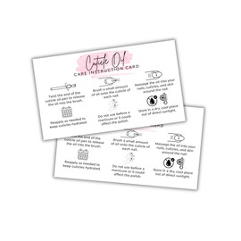 Cuticle Oil Care Instruction Cards 50pk 2x3.5” Nail Homemade Business Reorder Empty Bulk Pen Manicure Packaging Inserts Salon Owner Aftercare