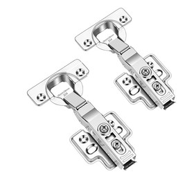 Soft Close Cabinet Hinges – Adjustable for Thick Doors (16mm-28mm) – 45°-90° Free Stop Angle, Quiet & Smooth for Kitchen & Bathroom Cabinets (Full-Cover, 2pcs)