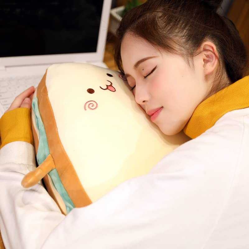 JOSON Sandwich Bread Pillow Dual-Purpose Pillow Cushion, Suitable for Sofa,